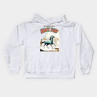 Running The Wonder Horse Black Fury Retro Comic Vintage Cover 1956 Kids Hoodie